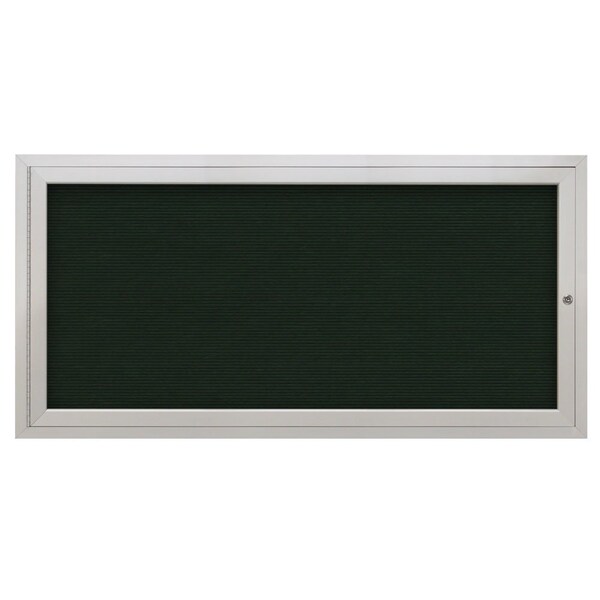 72"x36" 3-Door Enclosed Outdoor Letterboard, Hdr, Green Felt/Satin